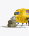 Opened Food Trailer Mockup - Half Side View