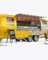 Opened Food Trailer Mockup - Half Side View