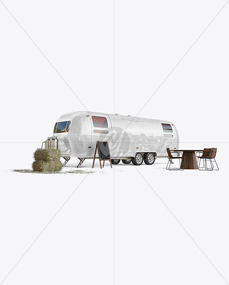 Food Trailer Mockup - Half Side View