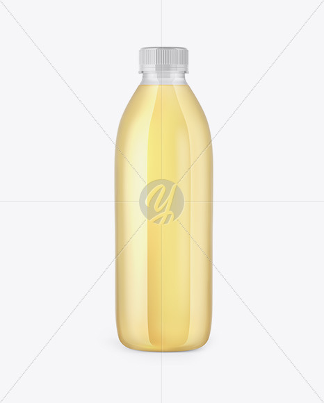 Clear Bottle with Grape Juice Mockup