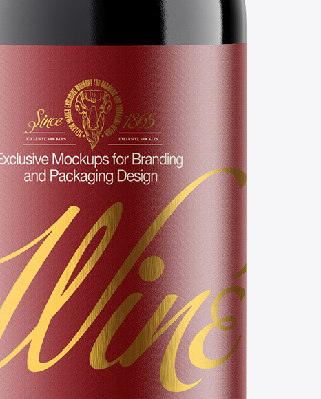 Dark Glass Wine Bottle Mockup