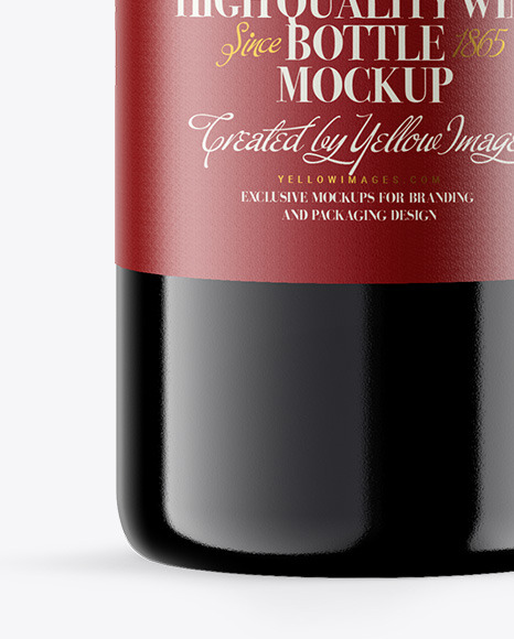 Dark Glass Wine Bottle Mockup