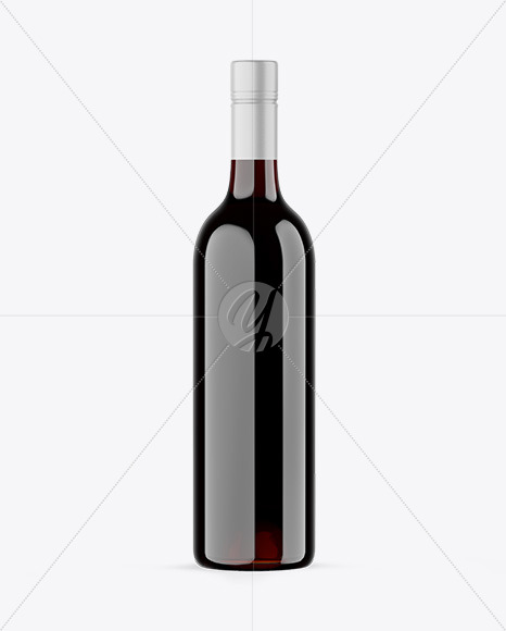 Clear Glass Red Wine Bottle Mockup