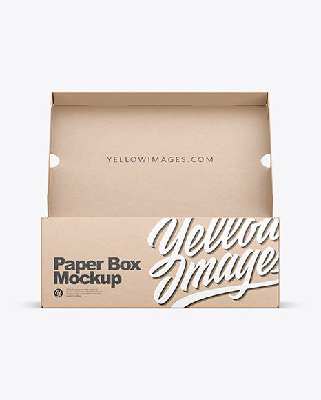 Opened Kraft Box Mockup - Carton box