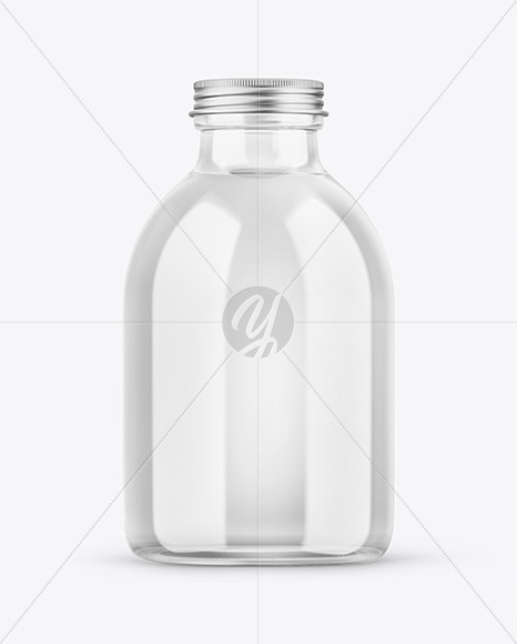 Clear Glass Water Bottle Mockup