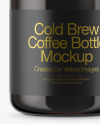 Amber Glass Bottle With Cold Brew Coffee Mockup