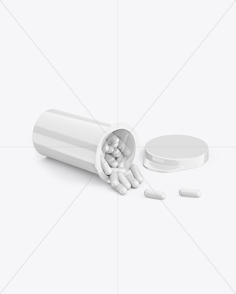 Glossy Pills Bottle Mockup