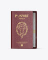 Glossy Leather Passport Mockup