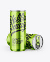 Two Glossy Metallic Cans Mockup