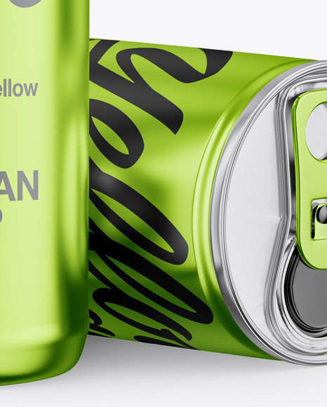 Two Glossy Metallic Cans Mockup