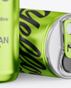 Two Glossy Metallic Cans Mockup