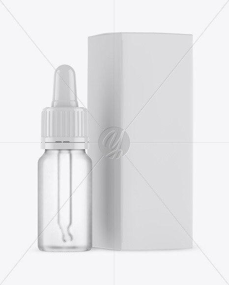 Frosted Dropper Bottle w/ Box Mockup