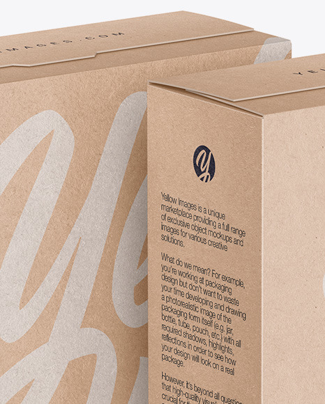 Two Kraft Boxes Mockup