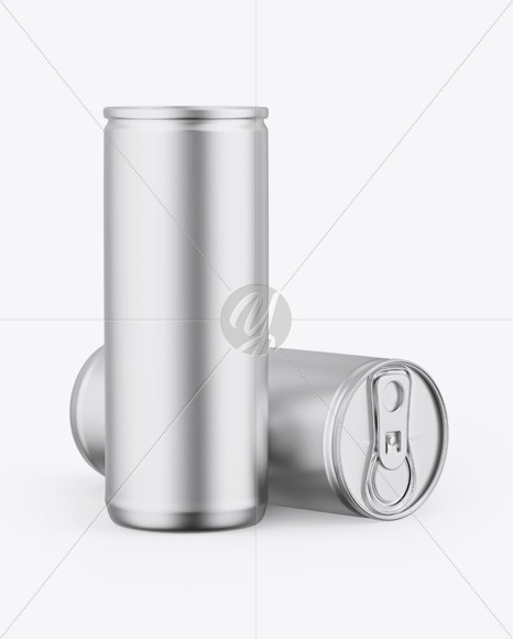 Two Matte Metallic Cans Mockup