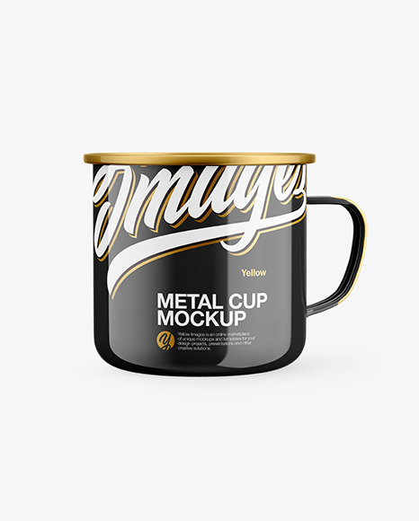 Glossy Enamel Cup Mockup