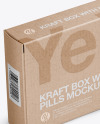 Kraft Matte Pills Box Mockup - Halfside View (High-Angle Shot)