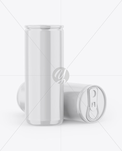 Two Glossy Cans Mockup