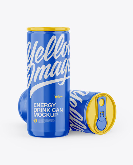 Two Glossy Cans Mockup - Two+Glossy+Metallic+Cans+Mockup+In+Can+Mockups+On+Yellow