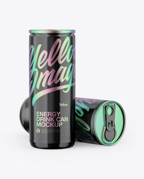 Two Glossy Cans Mockup