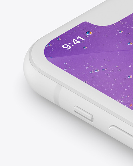 iPhone XR Clay Isometric Right Mockup