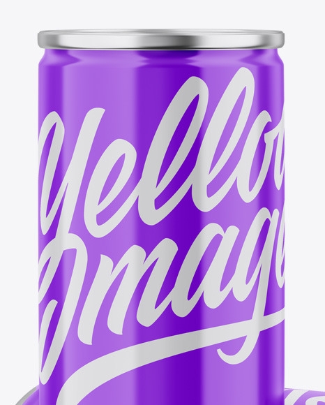 Two Metallic Cans W/ Glossy Finish Mockup