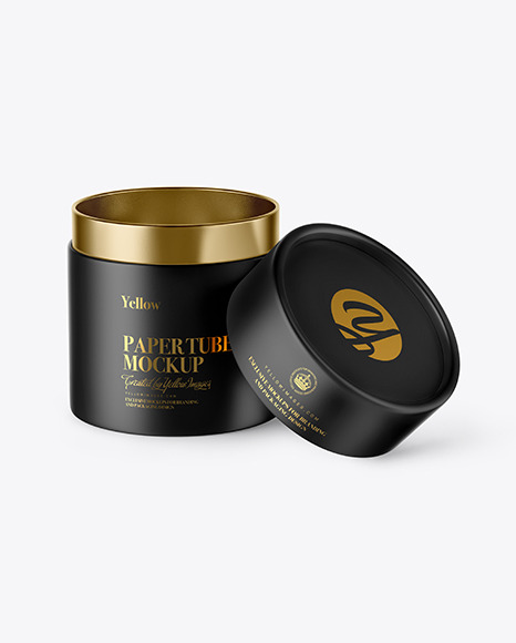 Opened Paper Tube Mockup - Round+Gift+Box+Mockup+-+Free+Download