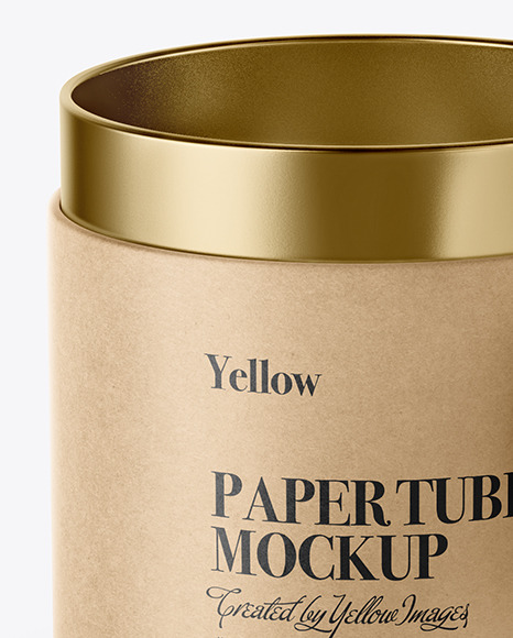 Opened Kraft Paper Tube Mockup