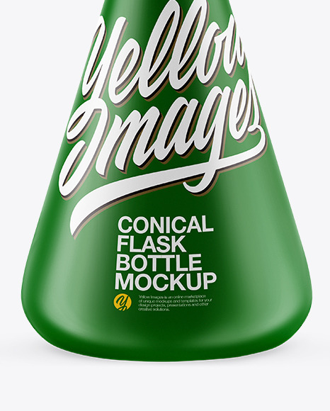 Matte Conical Flask Bottle Mockup