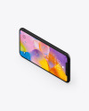 iPhone XR Clay Isometric Landscape Right Mockup