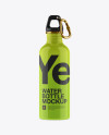 500ml Glossy Sport Bottle With Carabiner Mockup - Eye-Level Shot