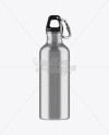 500ml Steel Sport Bottle With Carabiner Mockup - Eye-Level Shot