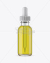 Clear Glass Bottle With Yellow E-Liquid Mockup