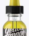 Clear Glass Bottle With Yellow E-Liquid Mockup