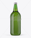 40oz Green Glass Bottle with Lager Beer Mockup