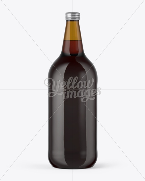 40oz Amber Glass Bottle with Red Ale Mockup