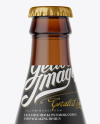 Amber Glass Bottle with Light Beer Mockup