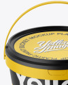 Plastic Paint Bucket Mockup - Halfside View (High-Angle Shot)