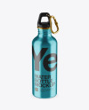 500ml Steel Sport Bottle With Carabiner Mockup - High-Angle Shot