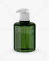 Green Liquid Soap Bottle with Pump Mockup - Halfside View