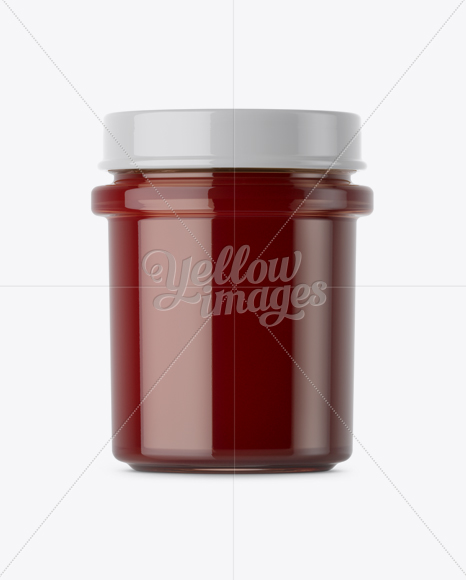 Glass Berry Jam Jar Mockup - Front View