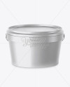 Metallic Paint Bucket Mockup - Front View (High-Angle Shot)