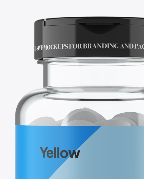 Clear Pill Bottle Mockup - Front View