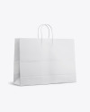 Paper Shopping Bag with Rope Handle Mockup - Halfside View