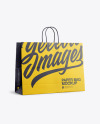 Paper Shopping Bag with Rope Handle Mockup - Halfside View