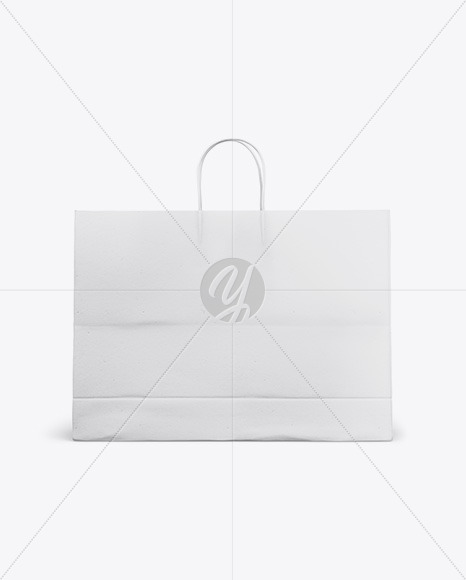 Paper Shopping Bag with Rope Handle Mockup - Front View