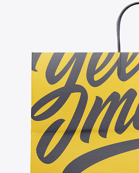 Paper Shopping Bag with Rope Handle Mockup - Front View