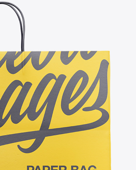 Paper Shopping Bag with Rope Handle Mockup - Front View