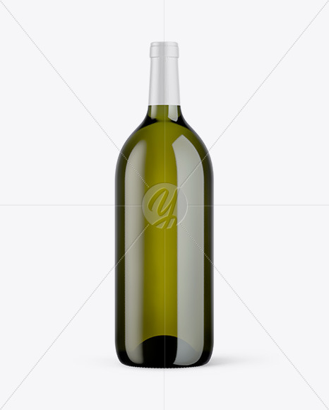 1.5L Green Glass Wine Bottle Mockup