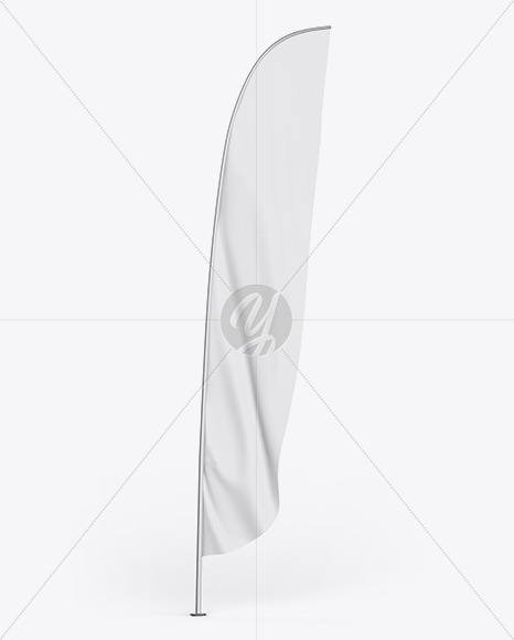 Glossy Convex Flag Mockup