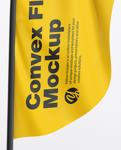 Glossy Convex Flag Mockup